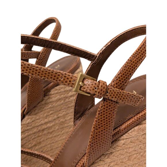 $320 Reiss Elle Espadrille Platform Wedge Sandals Women's Tan size US9.5 EU40 - Picture 9 of 10